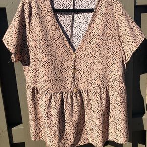 Printed tan blouse
